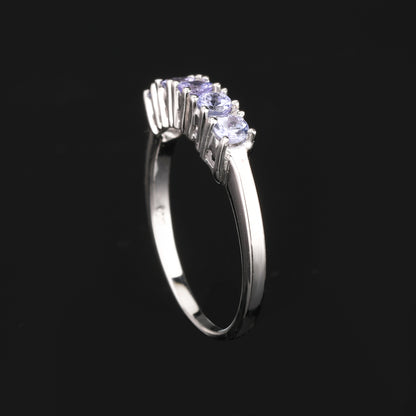 Natural Tanzanite Ring 0.35 Carats Sterling Silver