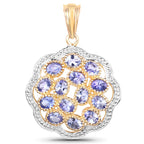 Tanzanite Pendant 2.36 Carats Gold Plated Silver