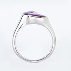 Purple Garnet Ring 2 Carats Sterling Silver