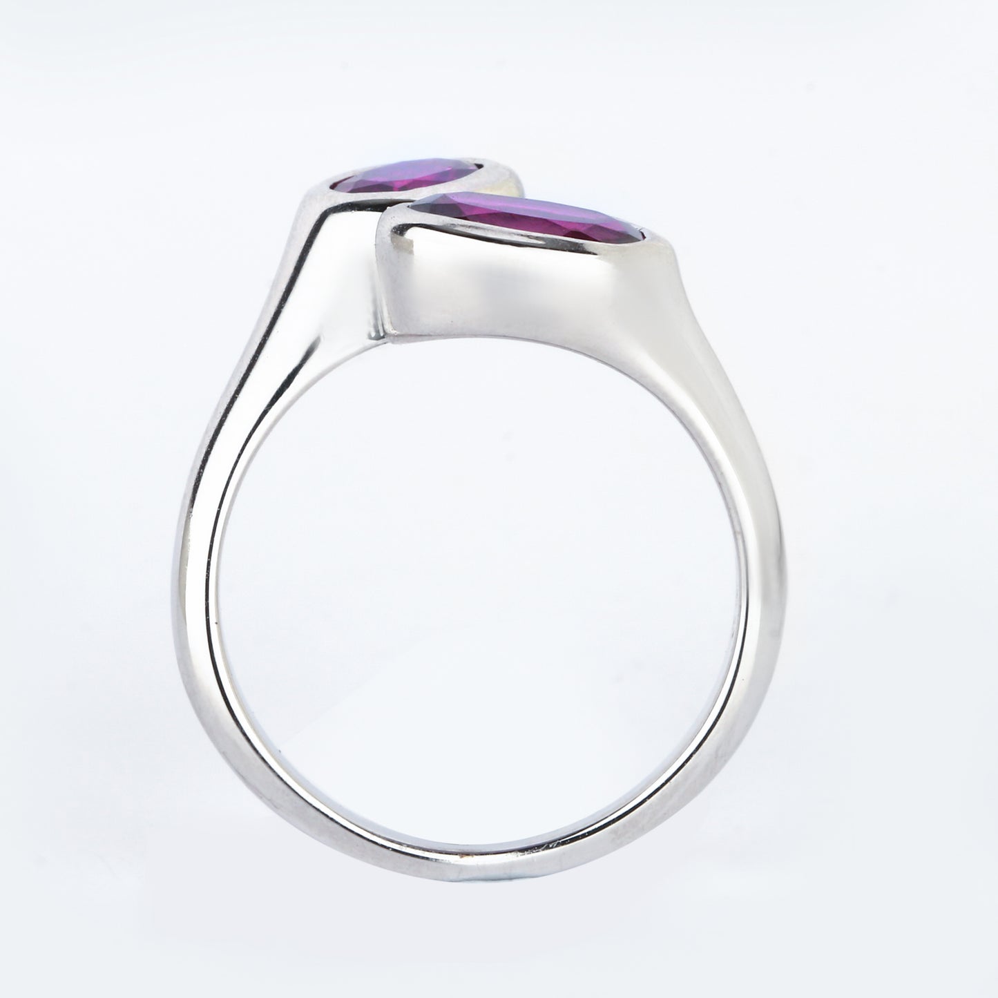 Purple Garnet Ring 2 Carats Sterling Silver