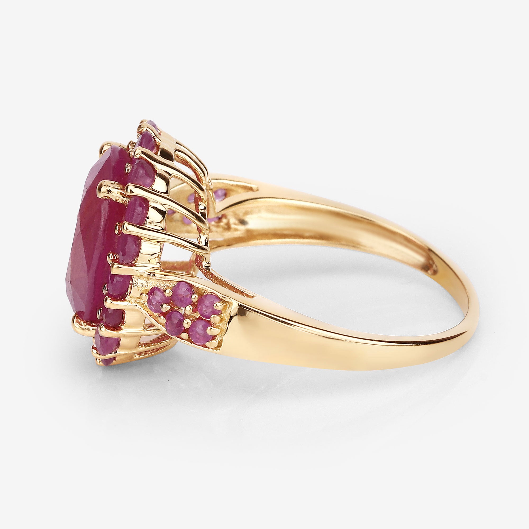 Ruby Ring 5.02 Carats Gold Plated Silver