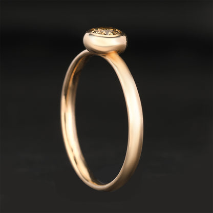 Light Brown Diamond Ring 0.33 Carats 9K Yellow Gold