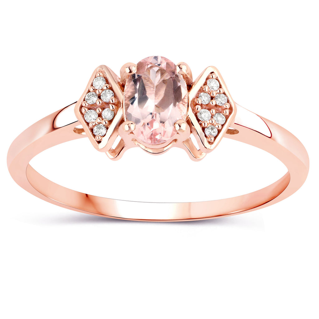 Morganite Ring With Diamonds 0.44 Carats 14K Rose Gold