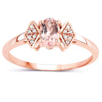 Morganite Ring With Diamonds 0.44 Carats 14K Rose Gold