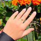 Citrine Solitaire Ring Diamond Setting 0.55 Carats 14K Gold