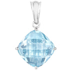 Blue Topaz Pendant 11 Carats Sterling Silver