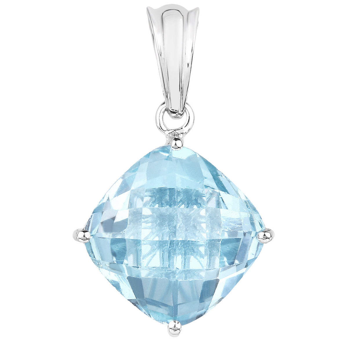 Blue Topaz Pendant 11 Carats Sterling Silver
