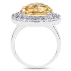 Citrine Ring With Tanzanite 5.74 Carats Sterling Silver