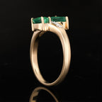 Natural Zambian Emerald Ring With Diamonds 0.74 Carats 9K Yellow Gold