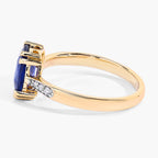 Blue Sapphire Ring With Diamonds 2.29 Carats 18K Yellow Gold