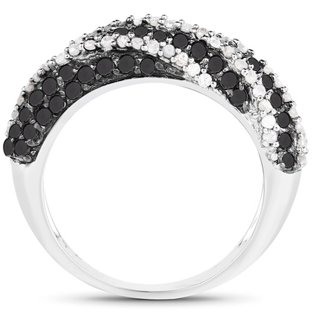 Multicolor Diamond Ring 1.22 Carats Sterling Silver