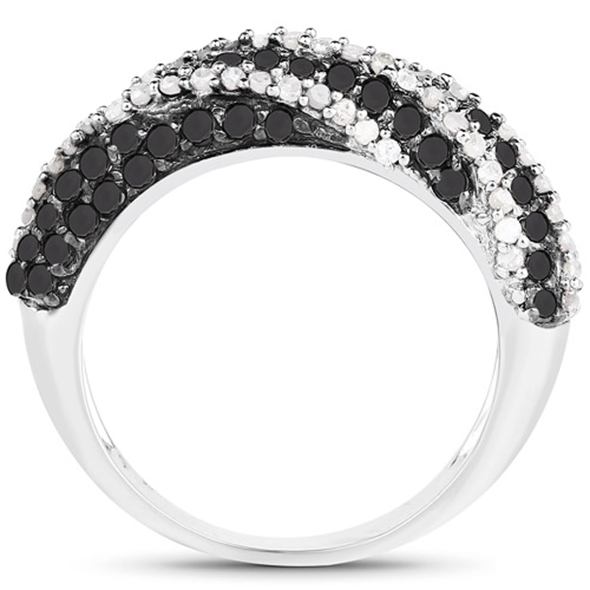 Multicolor Diamond Ring 1.22 Carats Sterling Silver
