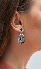 London Blue Topaz Dangle Earrings 4.8 Carats Sterling Silver