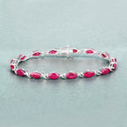 Ruby Bracelet 7.98 Carats 10K White Gold
