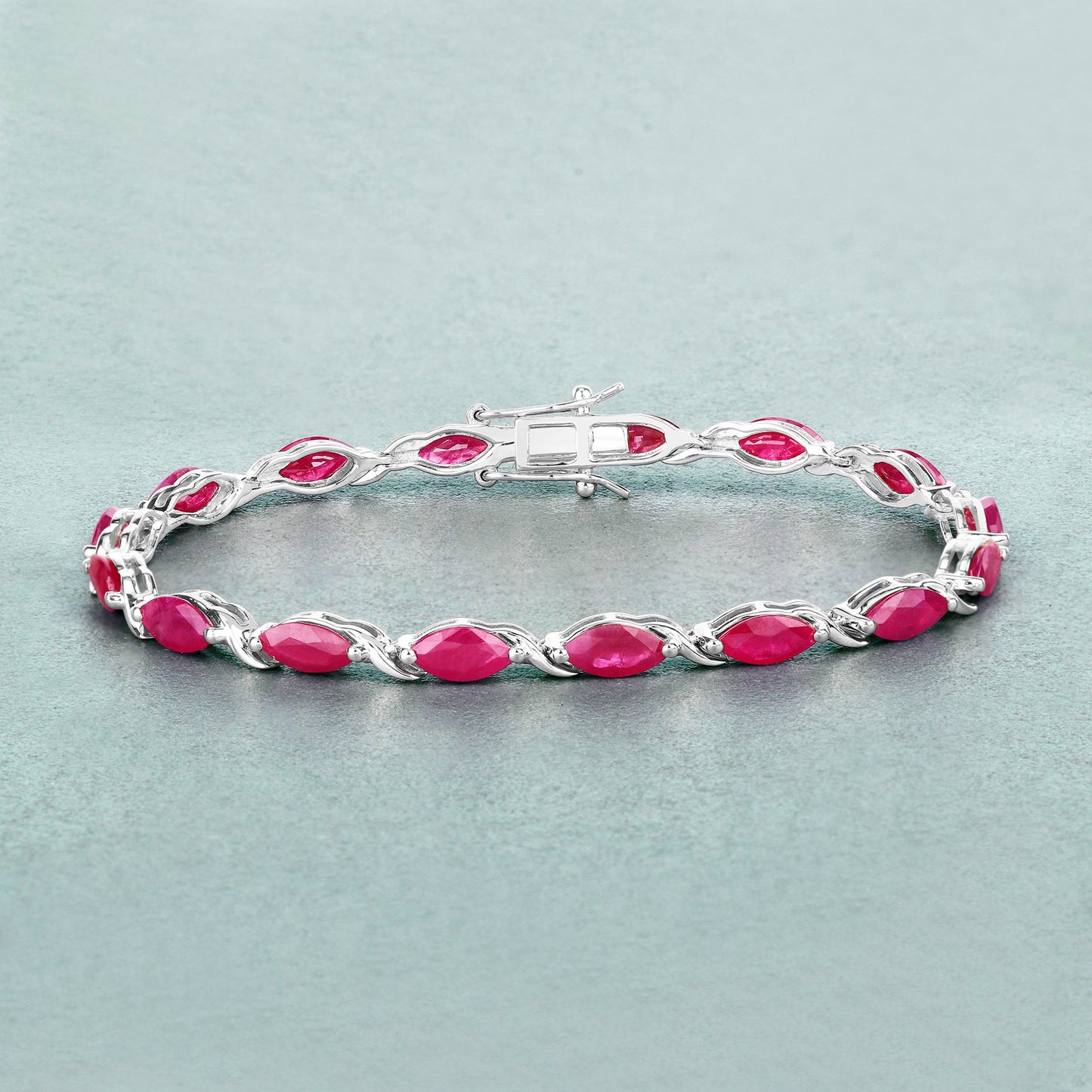 Ruby Bracelet 7.98 Carats 10K White Gold
