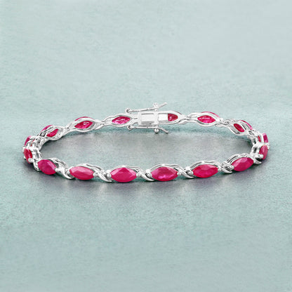 Ruby Bracelet 7.98 Carats 10K White Gold