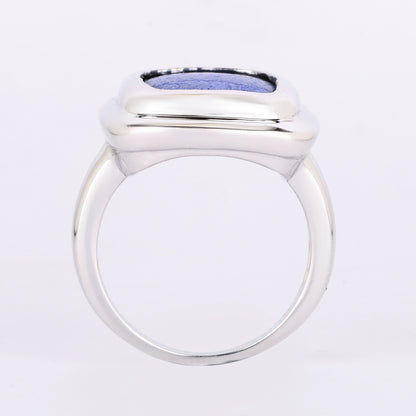 Lapis Ring 14.06 Carats Sterling Silver