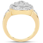 Diamond Ring 0.2 Carats Gold Plated Silver