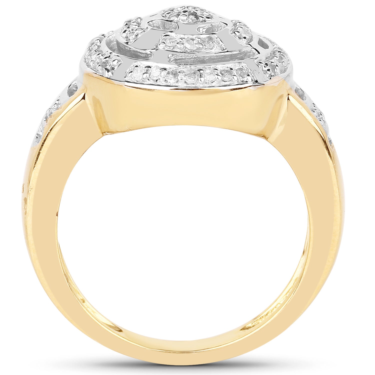 Diamond Ring 0.2 Carats Gold Plated Silver