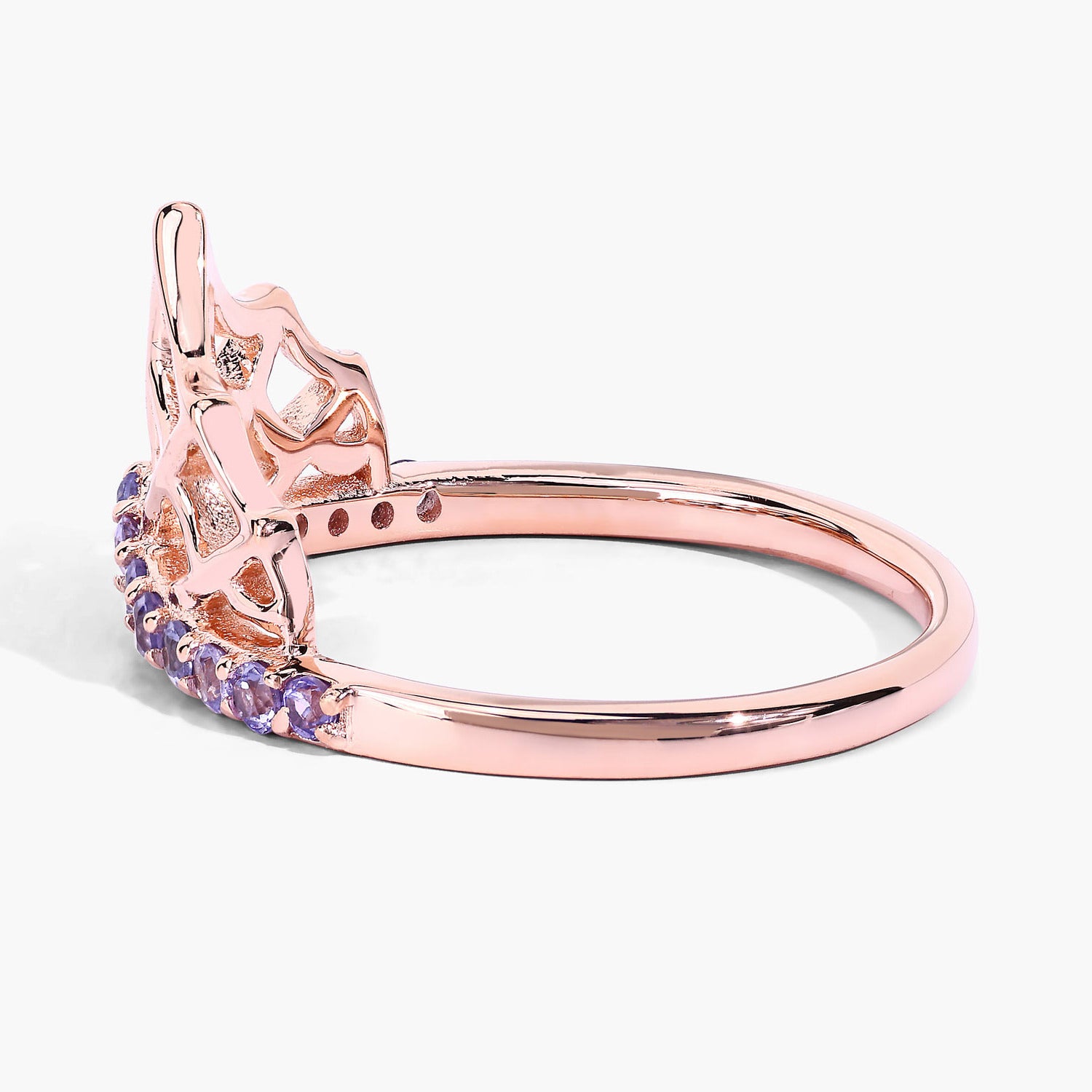 Tanzanite Spider Web Ring 0.28 Carats Gold Plated Silver