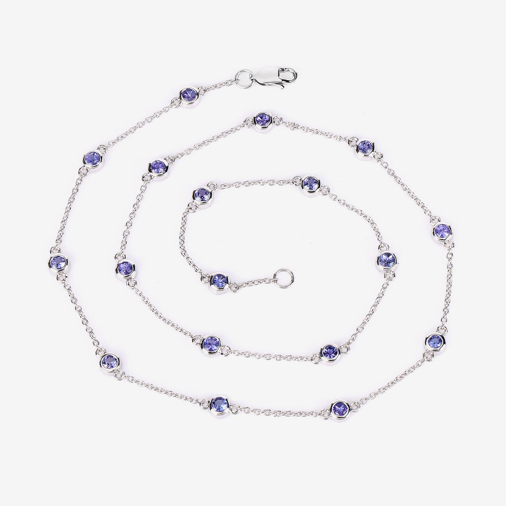 Tanzanite Necklace 1.78 Carats Sterling Silver