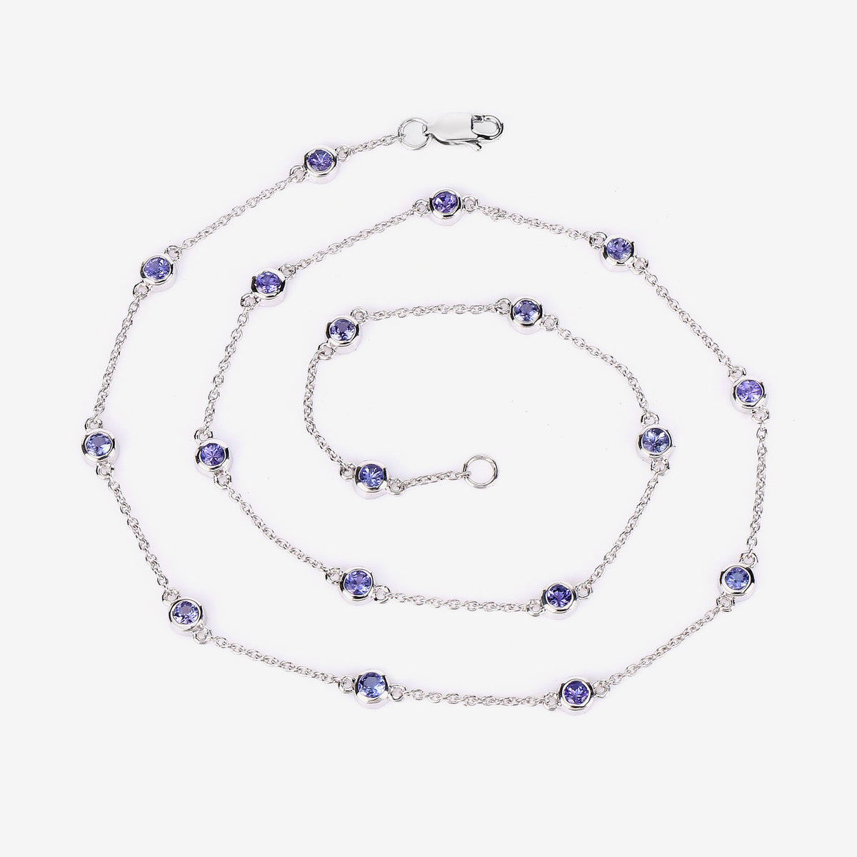 Tanzanite Necklace 1.78 Carats Sterling Silver