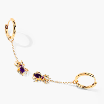 Amethyst Spider Earrings 0.4 Carats Gold Plated Silver