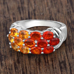 Fire Opal Ring 1.54 Carats Sterling Silver