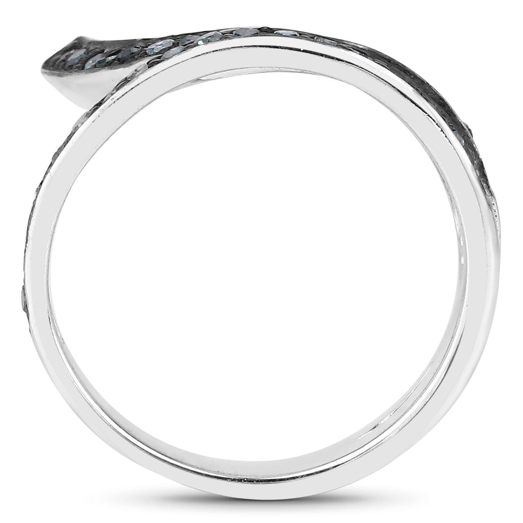 Blue Diamond Ring 0.44 Carats Sterling Silver