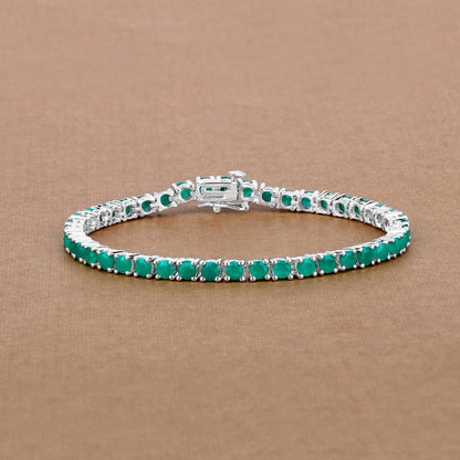 Emerald Bracelet 7.46 Carats Sterling Silver