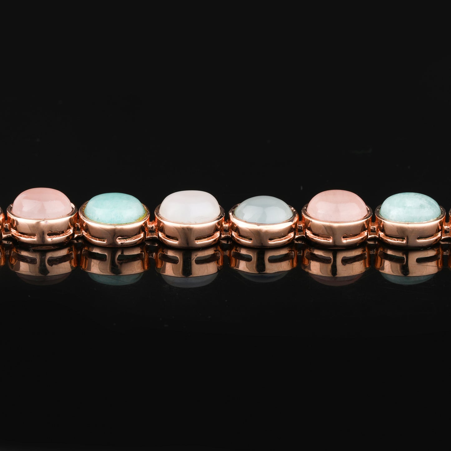 Natural Mixed Gemstones Bracelet 17.46 Carats Gold Plated Silver