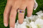 Multicolored Gemstones Ring Amethyst Citrine Peridot Topaz 3.6 Carats Silver