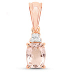 Morganite Pendant With White Topaz 1.1 Carats Gold Plated Silver