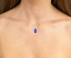 Tanzanite Pendant Necklace Diamonds 7.1 Carats 14K White Gold
