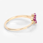 Ruby Ring With Diamonds 0.64 Carats 14K Yellow Gold