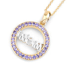 Tanzanite Mom Pendant 0.62 Carats Gold Plated Silver