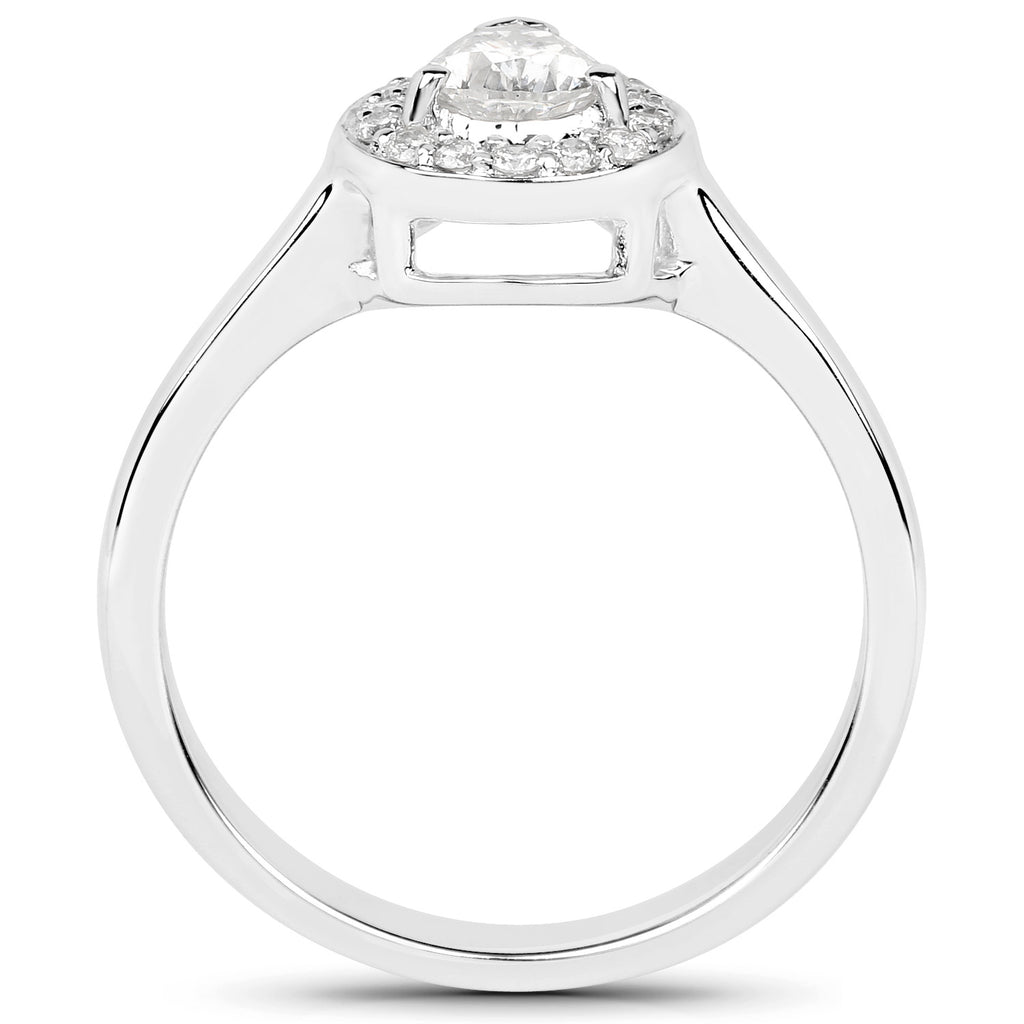 Diamond Ring 0.6 Carats 14K White Gold