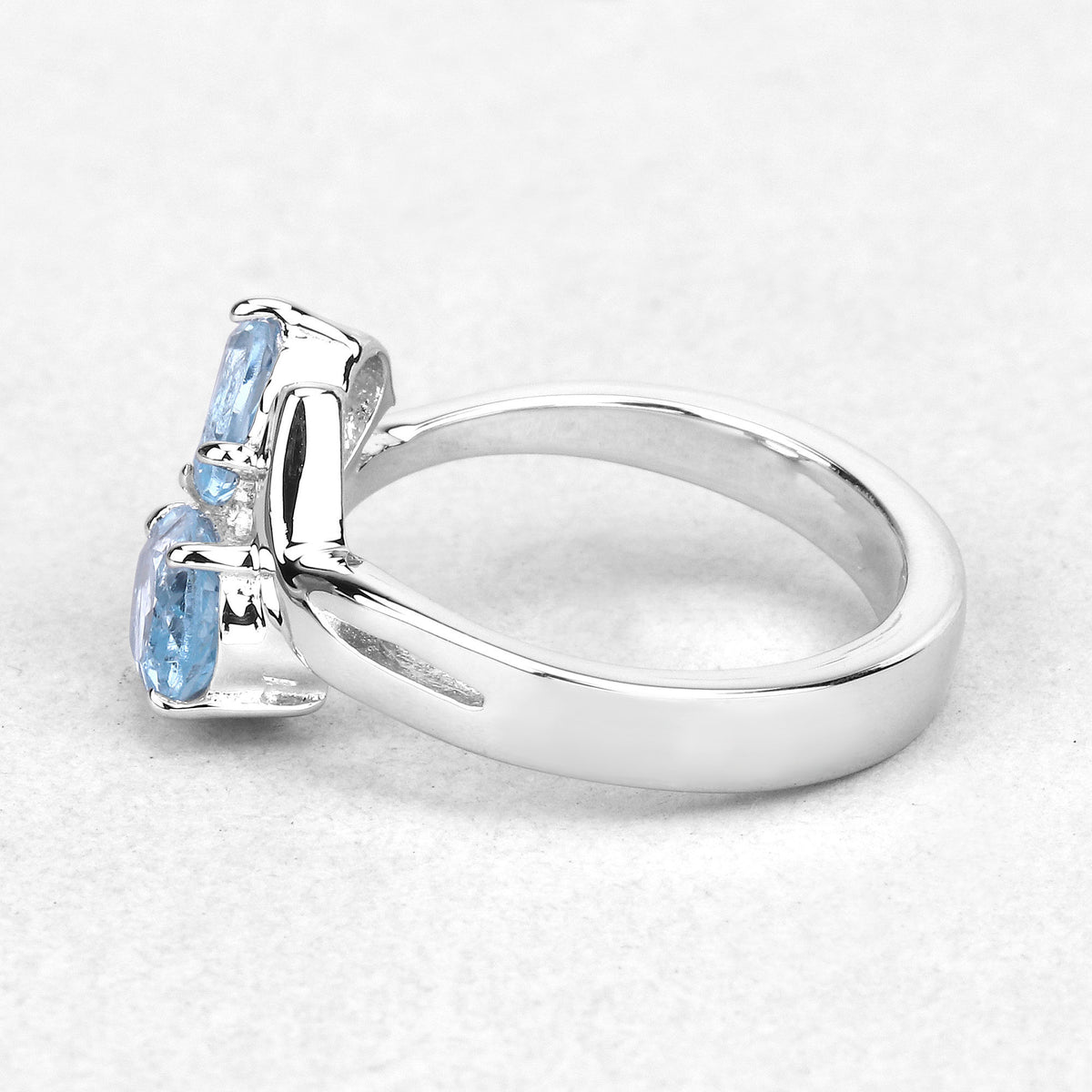Blue Topaz Ring 2.52 Carats Sterling Silver