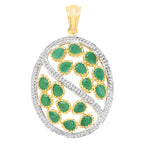 Emerald Pendant 2.22 Carats Gold Plated Silver
