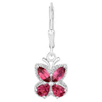 Rhodolite Earrings 2.5 Carats Sterling Silver