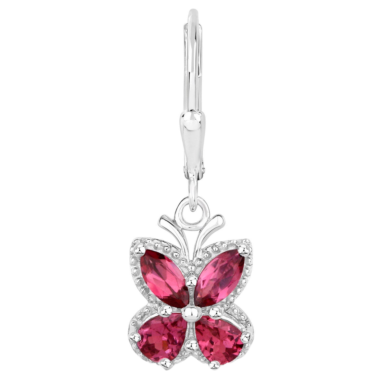 Rhodolite Earrings 2.5 Carats Sterling Silver