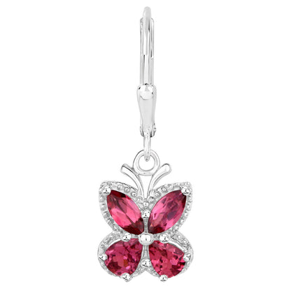 Rhodolite Earrings 2.5 Carats Sterling Silver