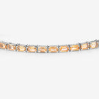 Citrine Tennis Bracelet 12.7 Carats Rhodium Plated Sterling Silver