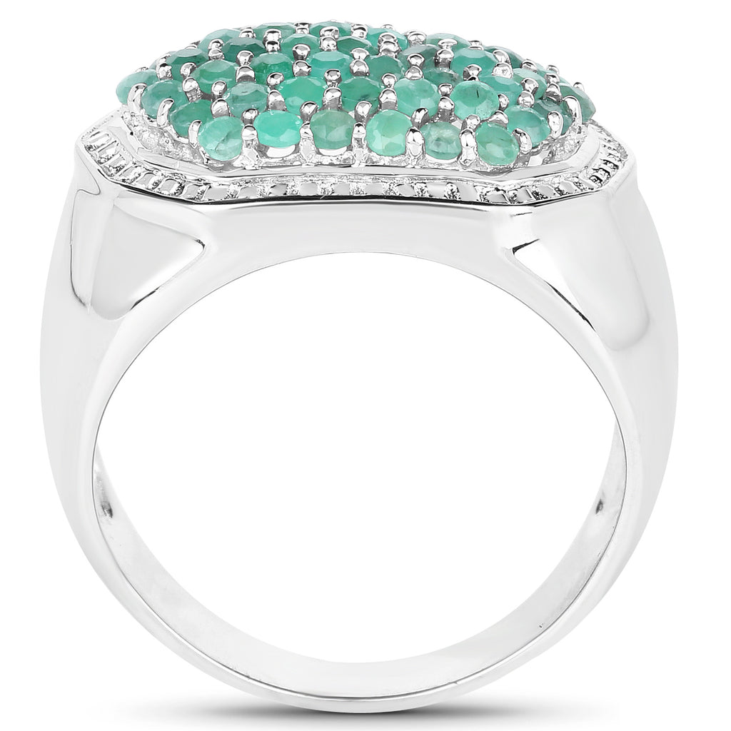 Emerald Ring 1.42 Carats Sterling Silver