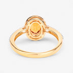 Spessartine Garnet Ring With Diamonds 1.66 Carats 14K Yellow Gold