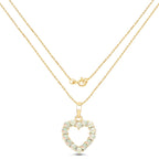 Ethiopian Opal Heart Pendant 0.4 Carats 10K Yellow Gold