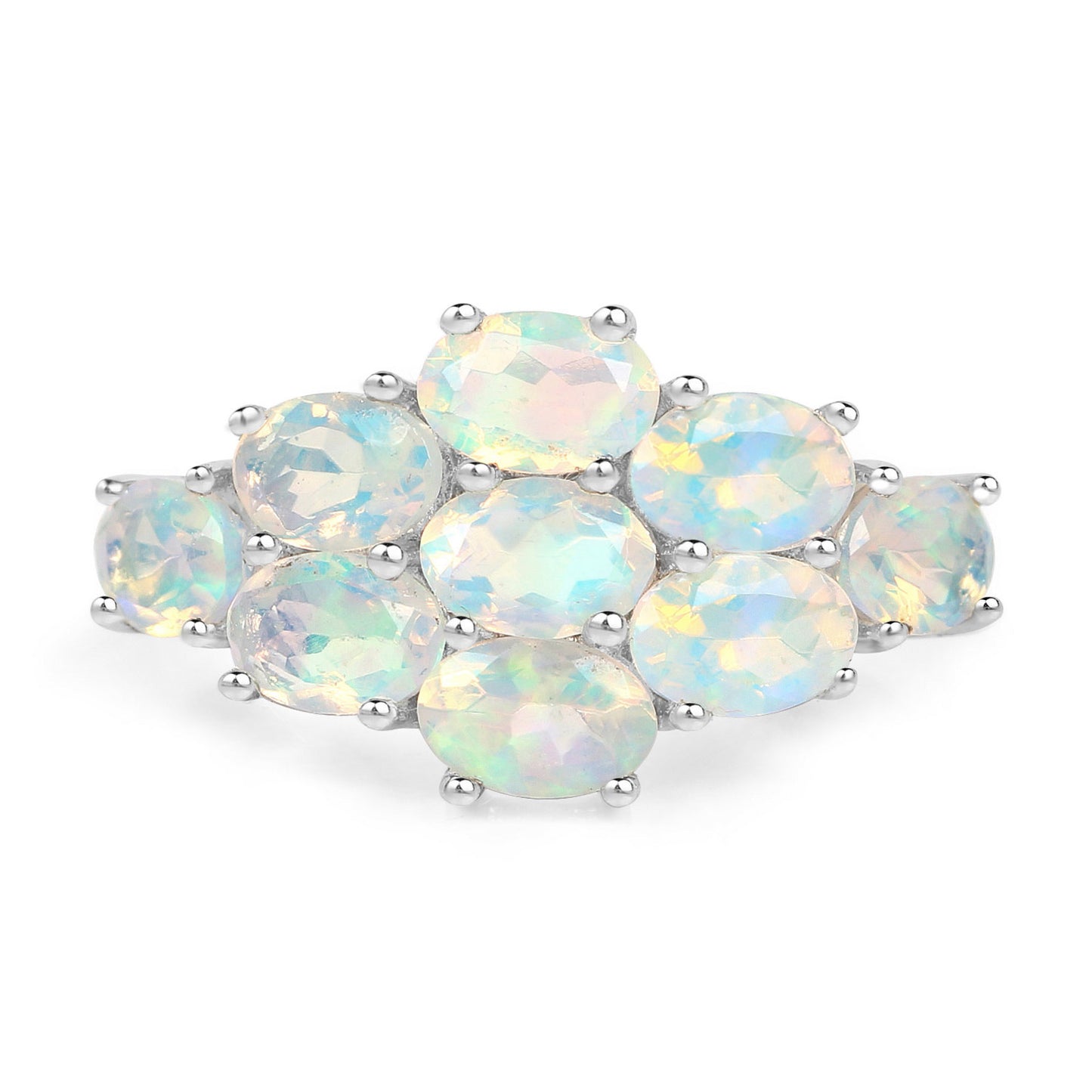 Natural Opal Ring 2.14 Carats Sterling Silver