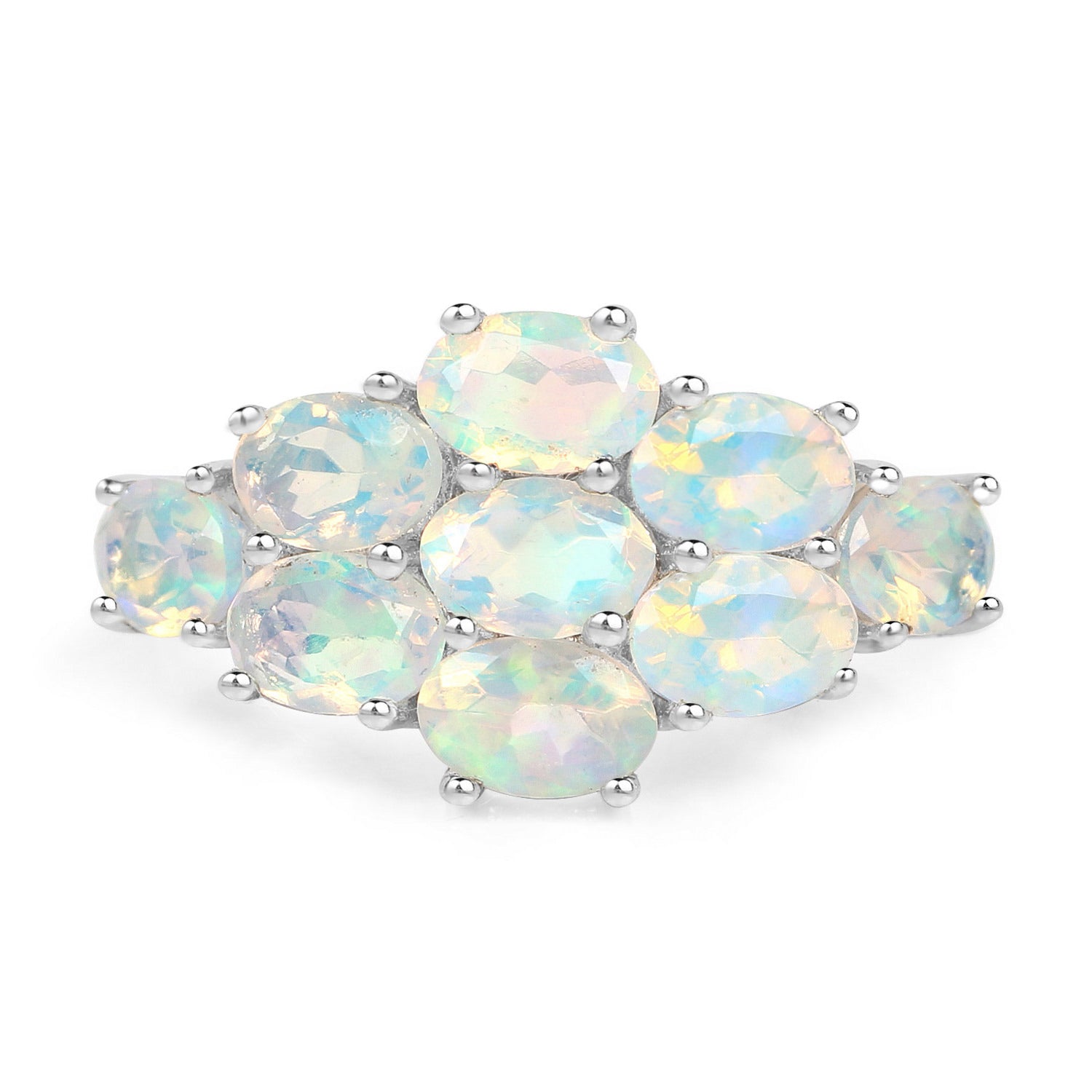 Natural Opal Ring 2.14 Carats Sterling Silver