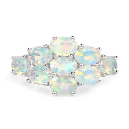 Natural Opal Ring 2.14 Carats Sterling Silver
