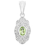 Peridot Pendant With White Topaz 0.52 Carats Sterling Silver